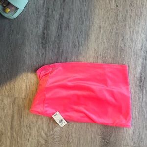 Pink velvet tube top.